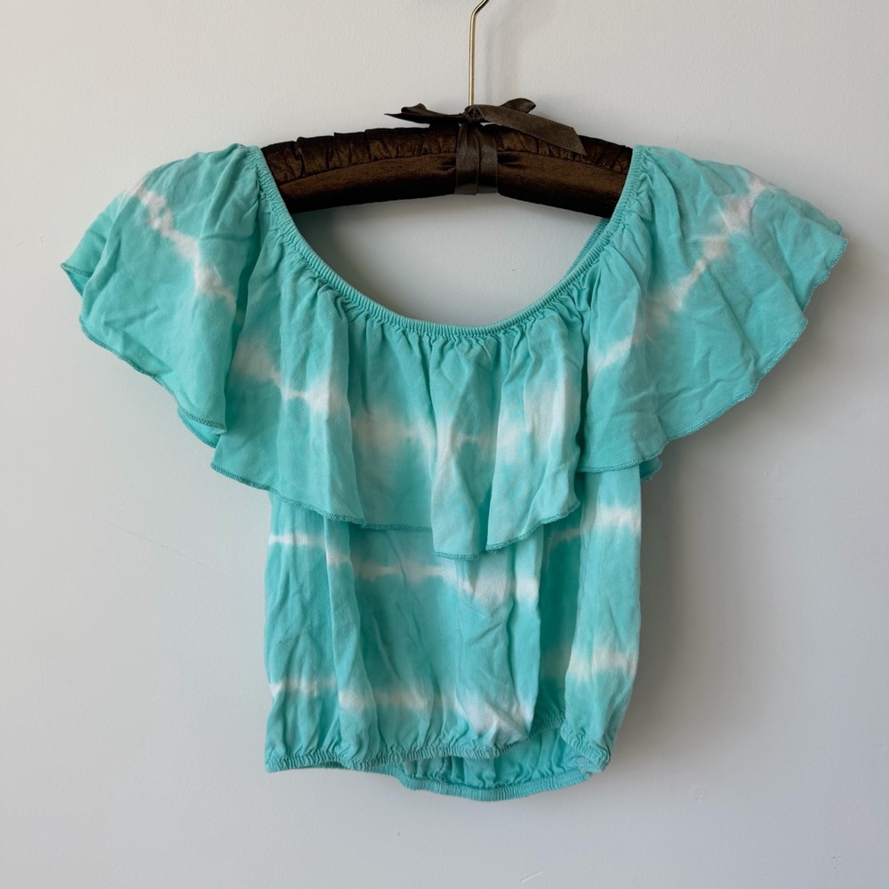 Vintage 2000s off the shoulder tie dye crop top